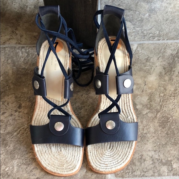 Rag & Bone NWOB Navy Blue Eden Lace Up Sandals - Picture 5 of 8